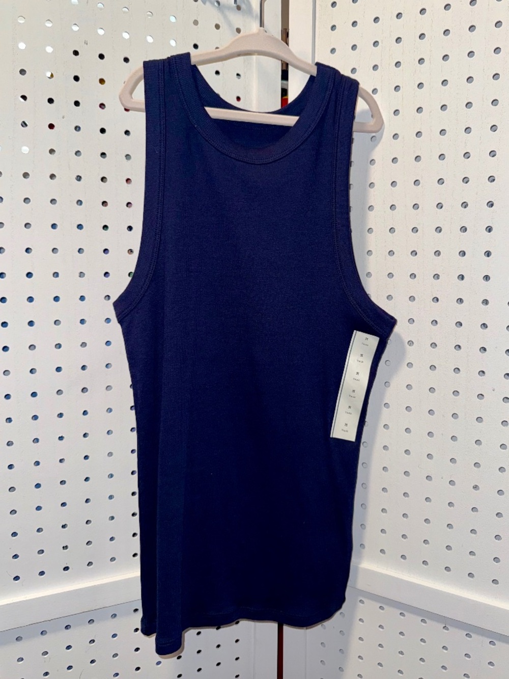 Lot of 3 A New Day High-Neck Ribbed Tank Tops - Navy, Black, Light Blue (Medium)